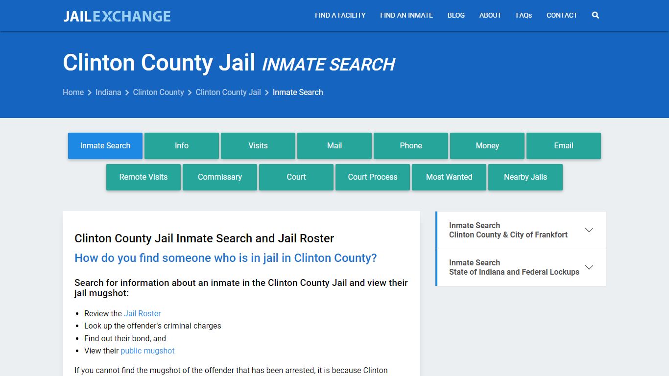Inmate Search: Roster & Mugshots - Clinton County Jail, IN - Jail Exchange