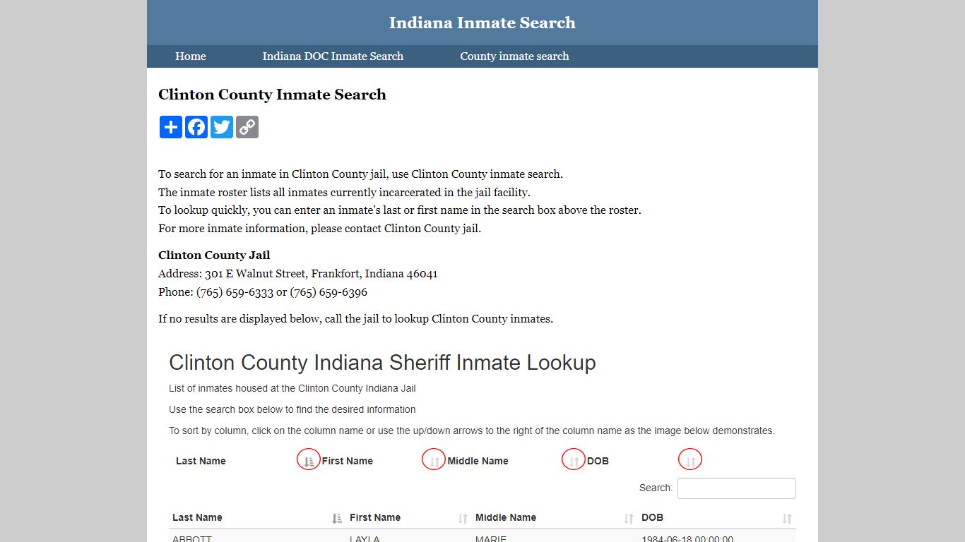 Clinton County Inmate Search