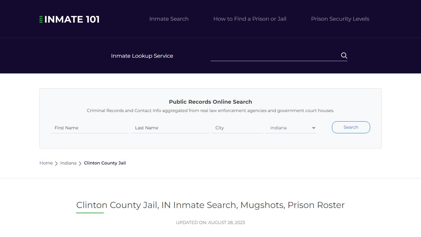 Clinton County Jail, IN Inmate Search, Mugshots, Prison Roster